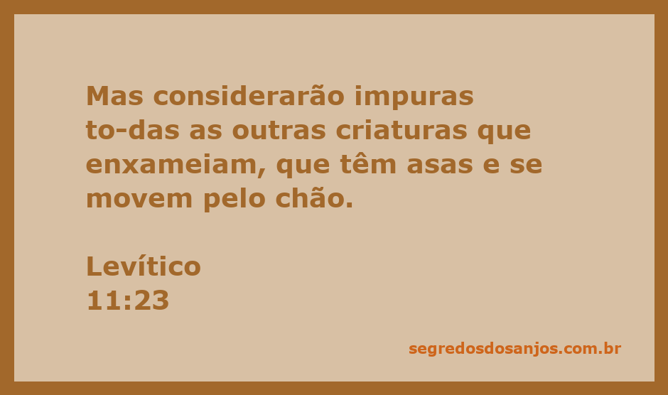 Imagem ilustrativa de insetos e criaturas aladas, representando a passagem de Levítico 11:23 sobre as criaturas consideradas impuras.