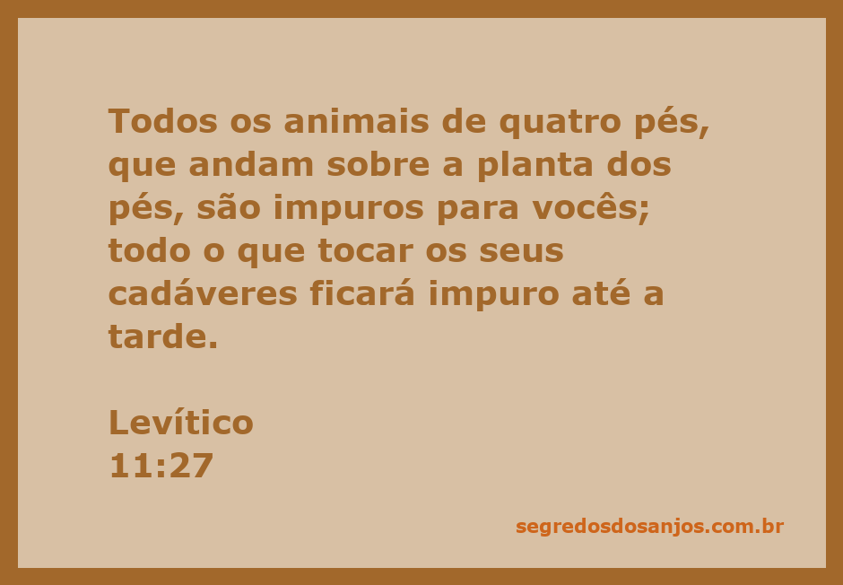 Imagem ilustrativa de animais de quatro patas que são considerados impuros segundo Levítico 11:27