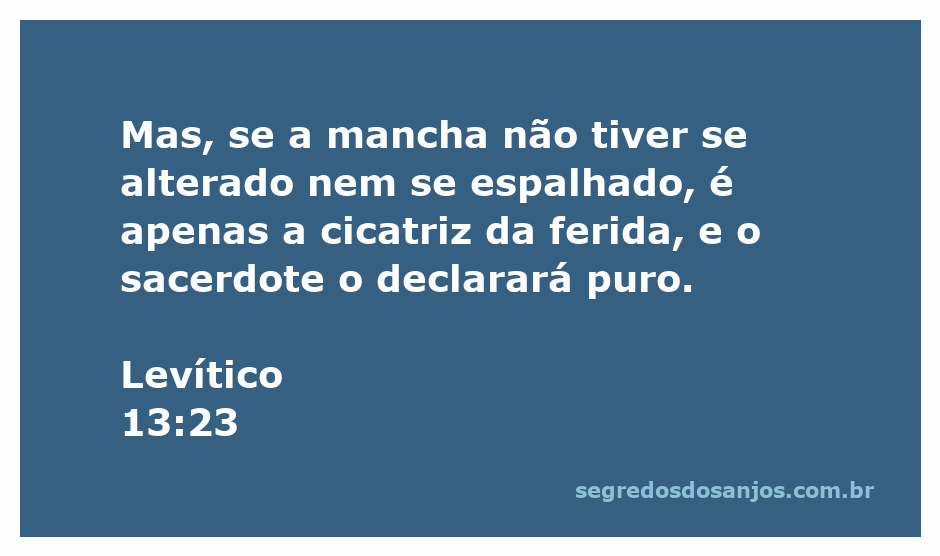 Imagem que ilustra Levítico 13:23, destacando a pureza e a cicatriz de uma ferida.