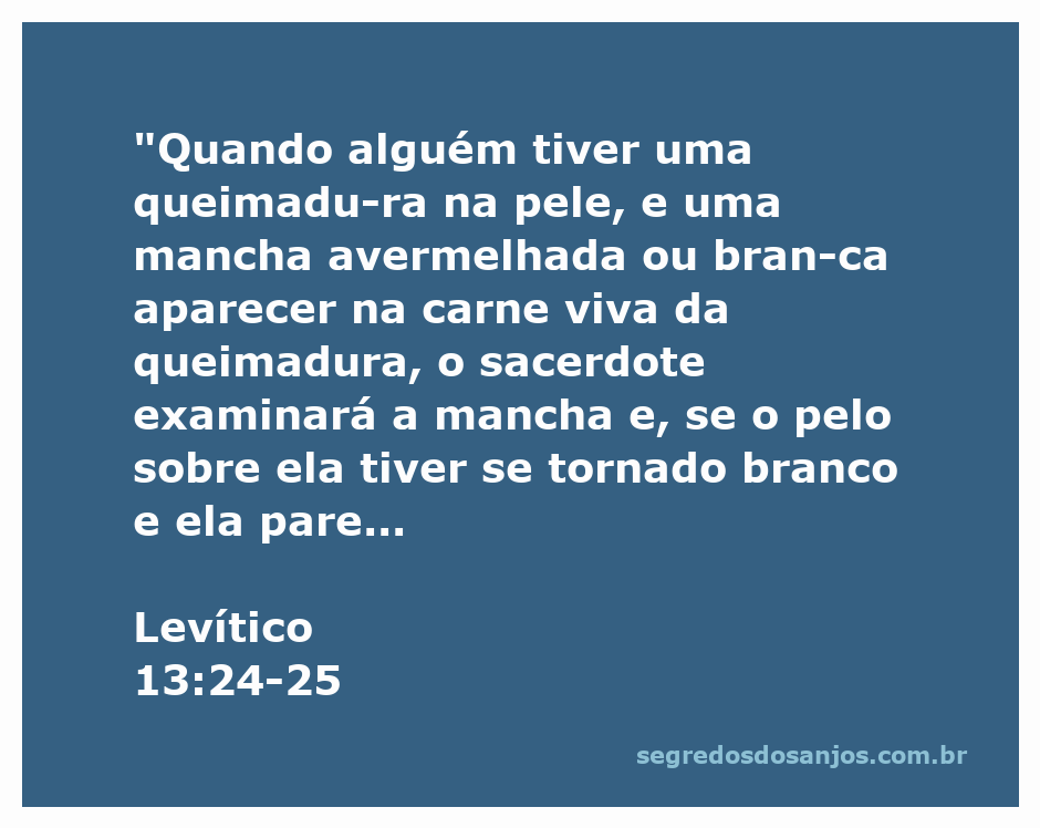 Imagem representativa de uma queimadura na pele, com uma mancha avermelhada e branca, simbolizando a passagem de Levítico 13:24-25 sobre lepra.