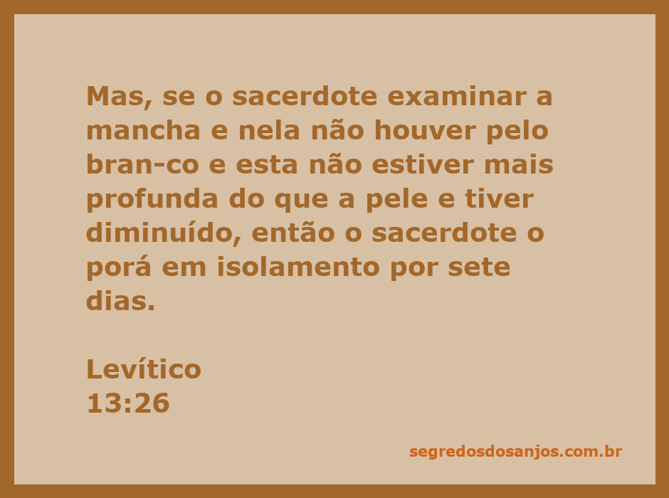 Imagem ilustrativa sobre a avaliação de manchas na pele conforme Levítico 13:26.