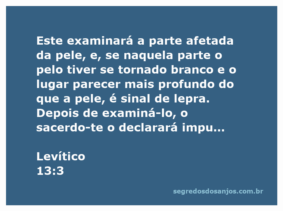 Um sacerdote examinando a pele de um paciente em busca de sinais de lepra, conforme descrito em Levítico 13:3.
