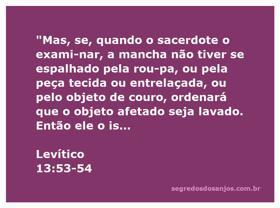 Ilustração de um sacerdote examinando uma mancha em uma peça de roupa, representando Levítico 13:53-54.