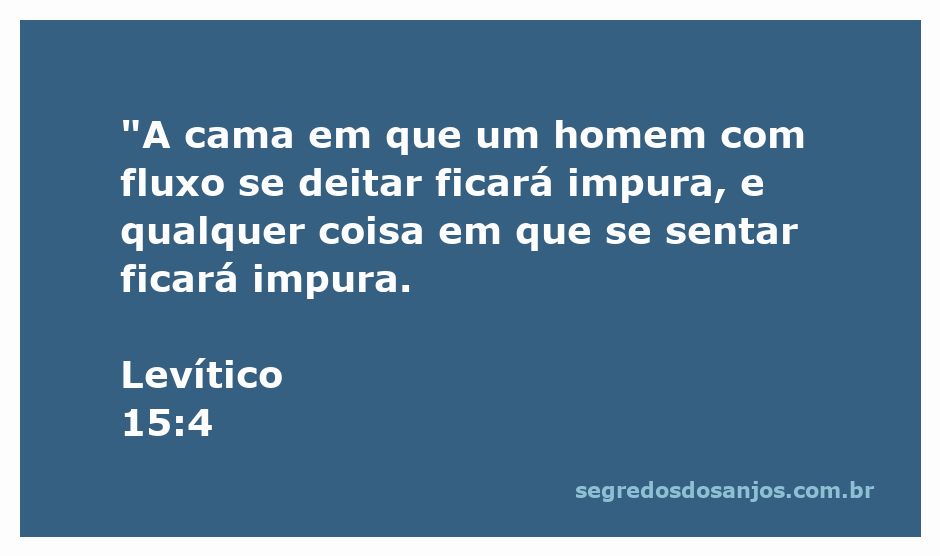 Ilustração de uma cama e objetos que se tornam impuros segundo Levítico 15:4.