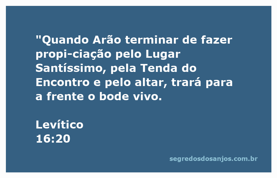 Arão realizando a cerimônia de expiação com o bode vivo conforme Levítico 16:20, simbolizando a purificação do povo.