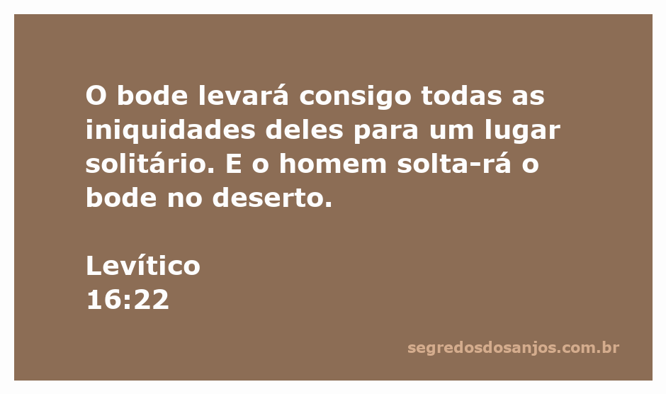 Ilustração do bode que simboliza a expiação das iniquidades, sendo solto no deserto conforme Levítico 16:22.