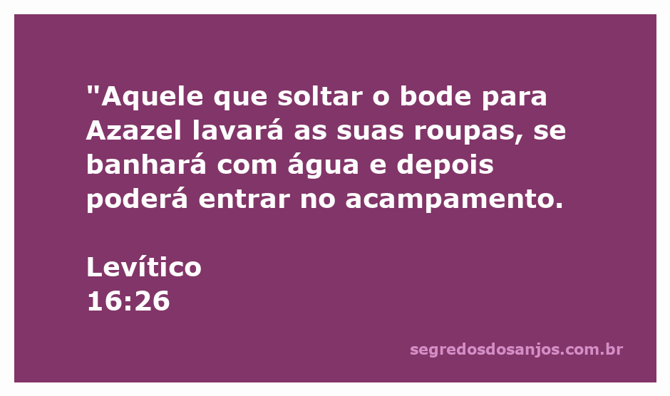 Ilustração do rito do bode enviado a Azazel, representando a purificação no dia da expiação.