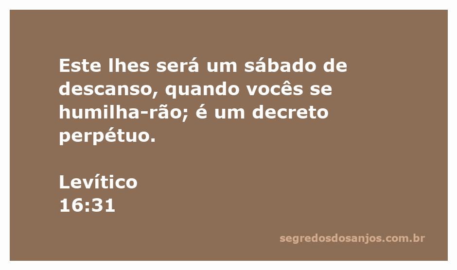 Ilustração de Levítico 16:31, destacando o significado do sábado de descanso e humilhação.