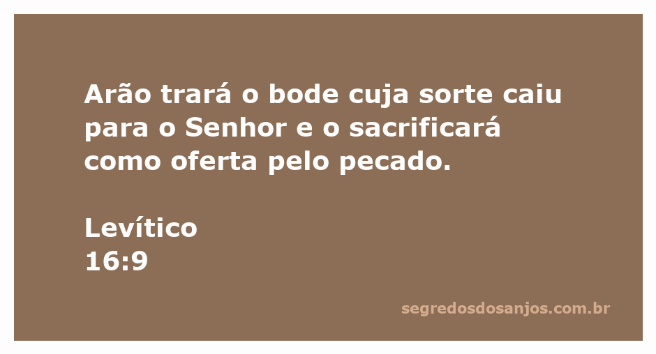 Arão sacrificando o bode como oferta pelo pecado, conforme Levítico 16:9.