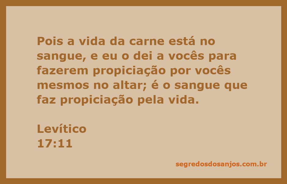 Imagem representativa do versículo Levítico 17:11, destacando a importância do sangue na propiciação.