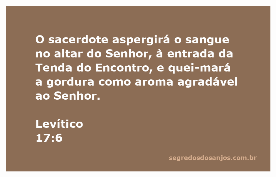 O sacerdote aspergindo sangue no altar do Senhor, simbolizando a oferta e o sacrifício na Tenda do Encontro.