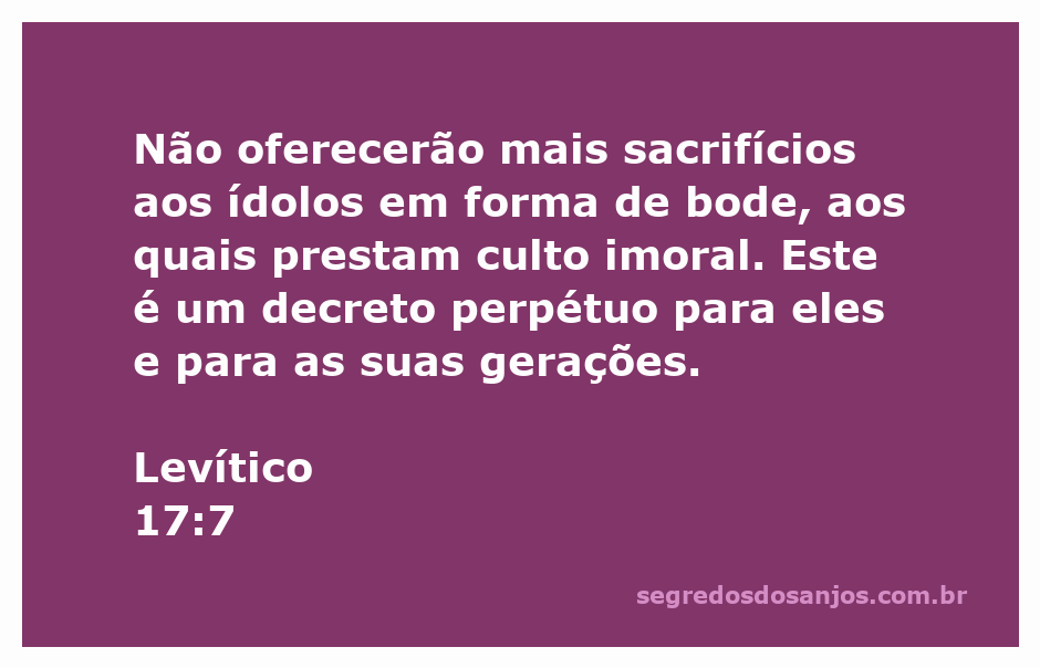 Ilustração de um altar antigo com um bode, simbolizando sacrifícios e cultos de idolatria conforme mencionado em Levítico 17:7.