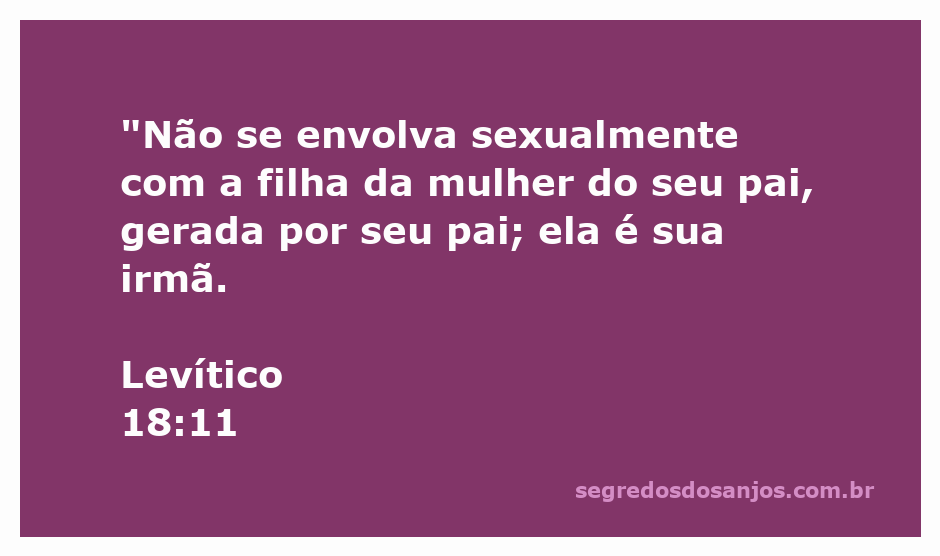 Ilustração de Levítico 18:11, que aborda a proibição de relações sexuais com a filha da mulher do pai.