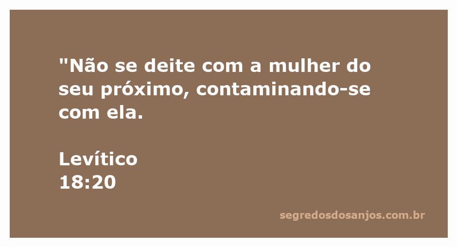 Ilustração de Levítico 18:20 destacando a proibição de relações ilícitas entre vizinhos.