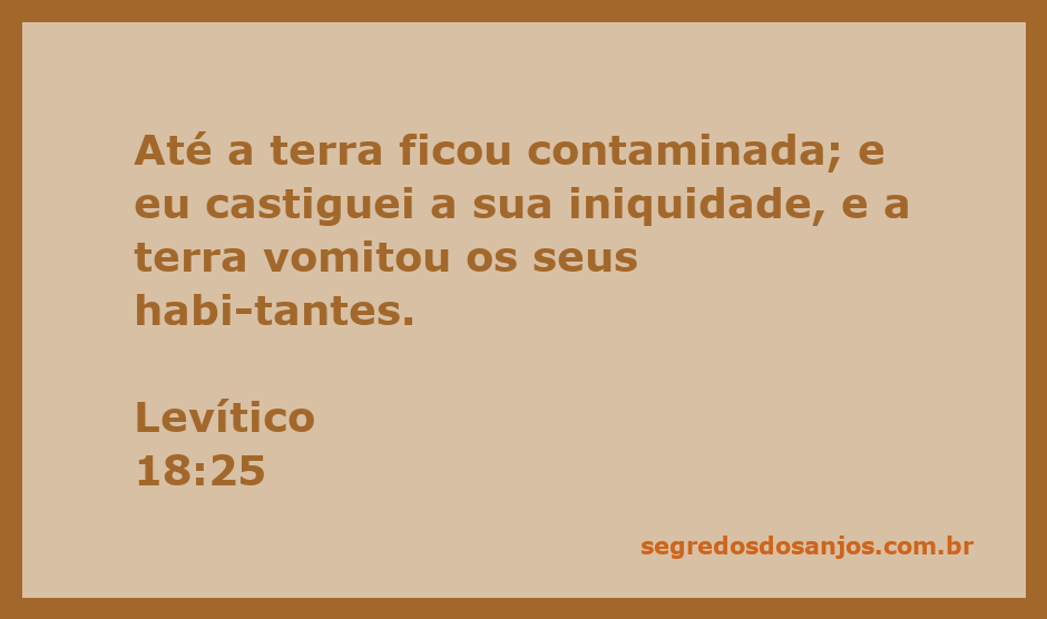 Representação da terra contaminada conforme Levítico 18:25, simbolizando a consequência da iniquidade.