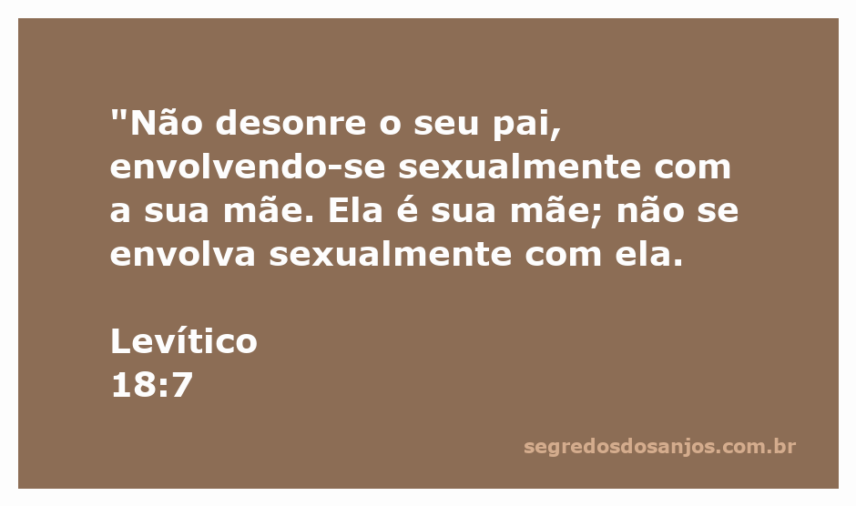 Ilustração de Levítico 18:7, destacando a importância do respeito familiar e das relações morais.