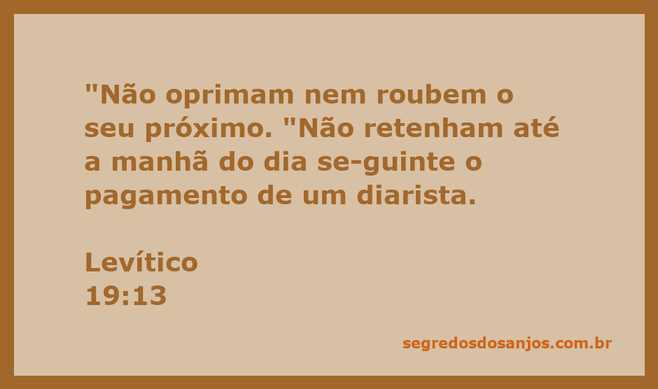 Ilustração do versículo Levítico 19:13, destacando a importância da justiça e do respeito ao próximo.