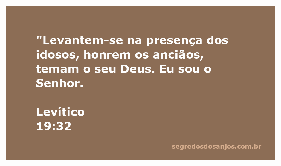 Imagem ilustrativa sobre o respeito aos idosos com o versículo Levítico 19:32 em destaque