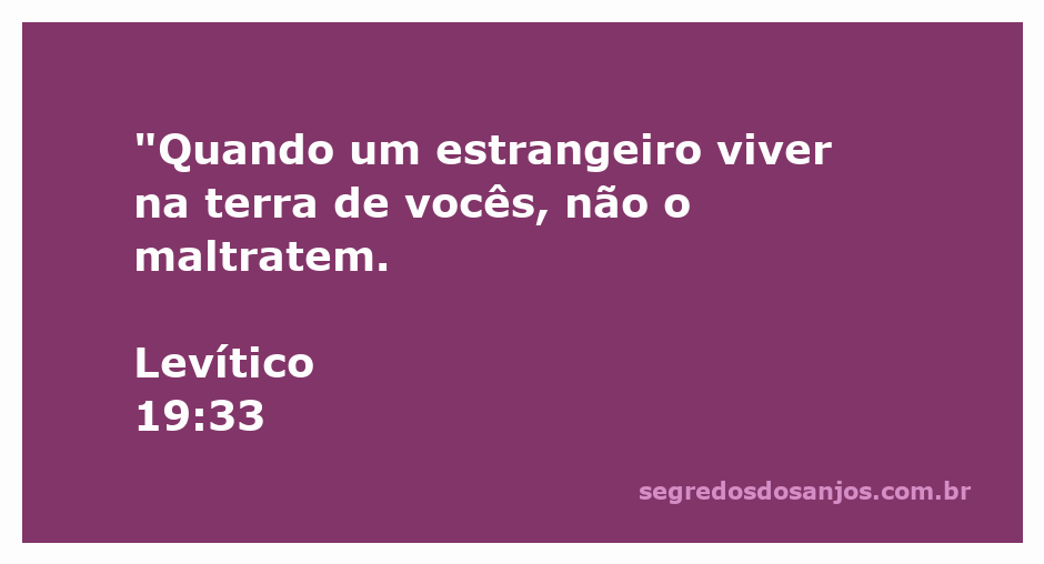 Imagem ilustrativa sobre a acolhida de estrangeiros conforme Levítico 19:33.