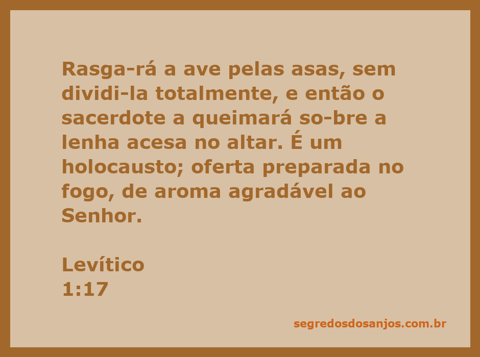 Ilustração de um sacerdote realizando um holocausto com uma ave, conforme descrito em Levítico 1:17.