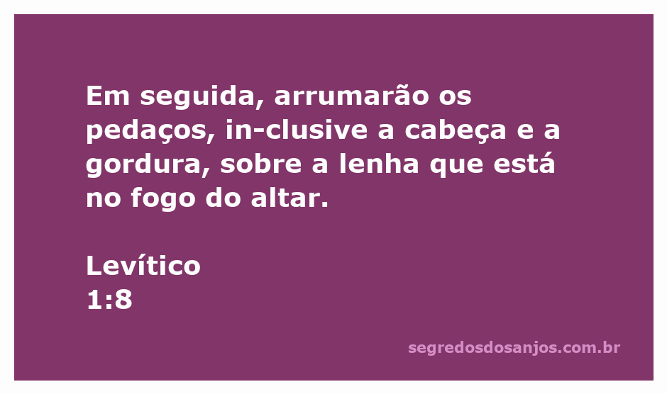 Sacerdote arrumando os pedaços do sacrifício no altar conforme Levítico 1:8