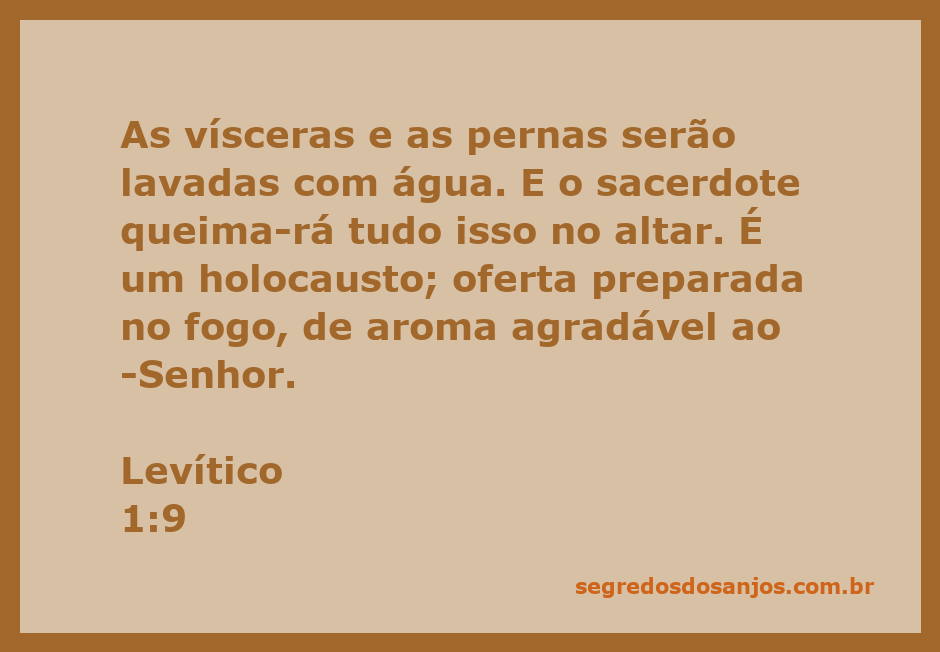 Sacerdote realizando um holocausto com vísceras e pernas de um animal no altar, simbolizando a oferta ao Senhor.
