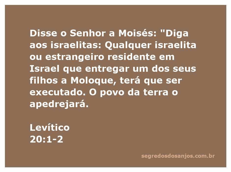 Imagem de uma representação de Moisés transmitindo a mensagem de Deus sobre a adoração a Moloque.