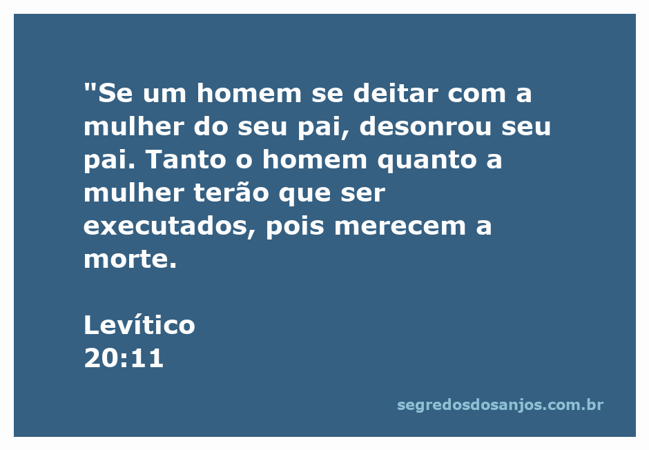 Ilustração do versículo Levítico 20:11 que aborda a desonra familiar e suas consequências.