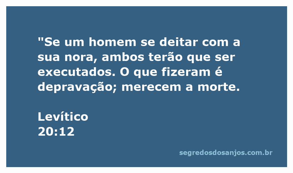 Ilustração de Levítico 20:12, destacando a severidade das leis bíblicas sobre a moralidade familiar.