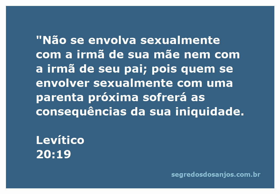 Ilustração representando a proibição de relações incestuosas conforme Levítico 20:19.