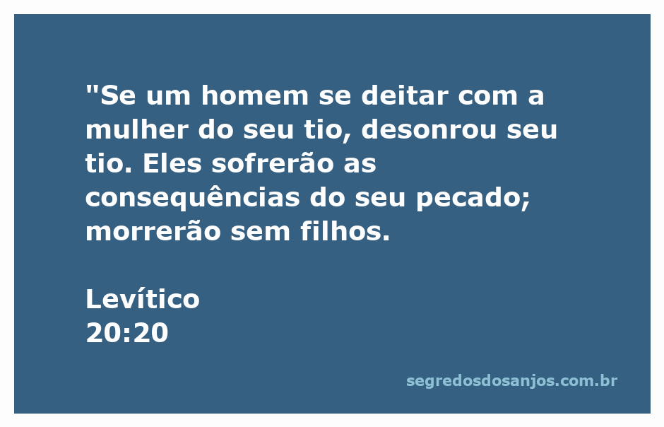 Ilustração do versículo Levítico 20:20, destacando as consequências do pecado na família.