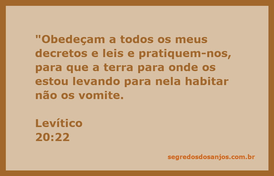 Imagem representativa do versículo Levítico 20:22, enfatizando a obediência às leis divinas