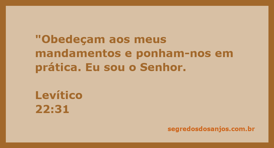 Imagem representativa dos mandamentos de Deus em Levítico 22:31