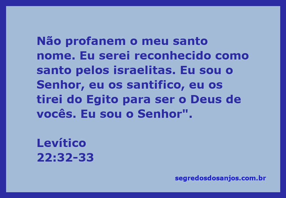Imagem representando o versículo de Levítico 22:32-33, enfatizando a santidade de Deus e a libertação do Egito.