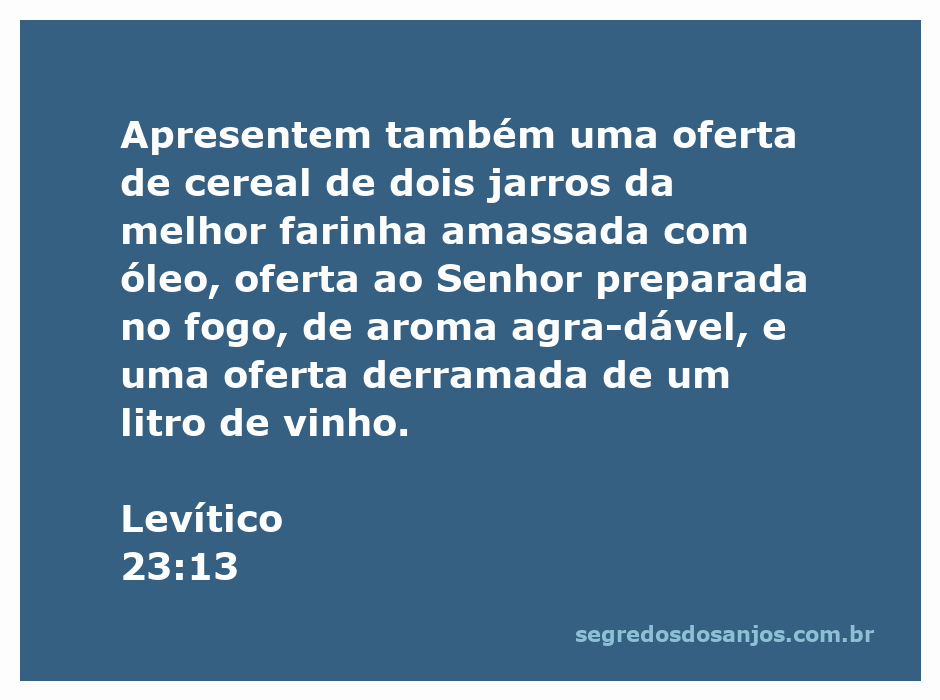 Oferta de cereal e vinho conforme Levítico 23:13