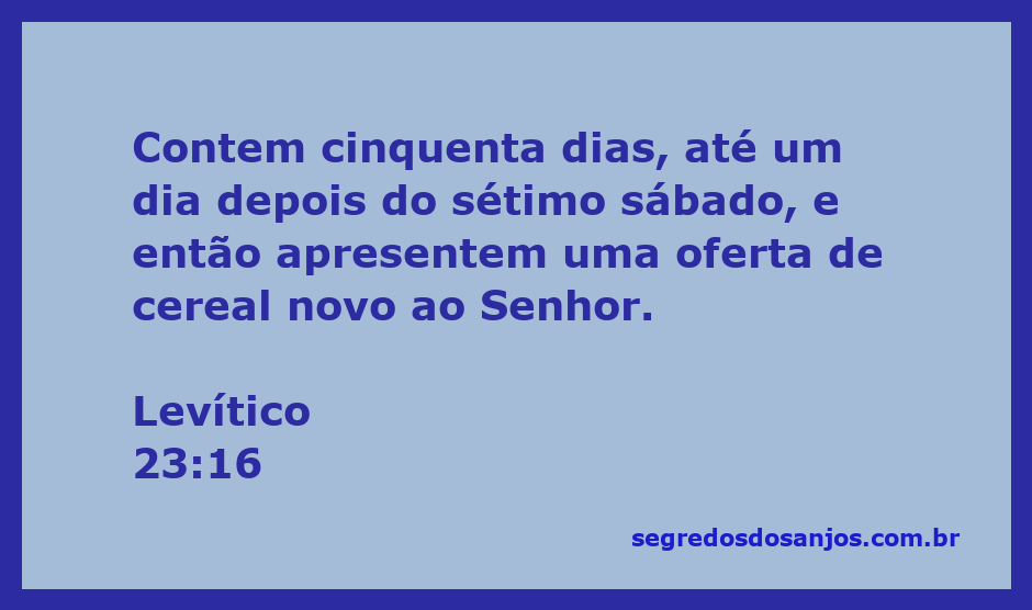 Uma representação artística do versículo Levítico 23:16, destacando a contagem de cinquenta dias e a oferta de cereal ao Senhor.