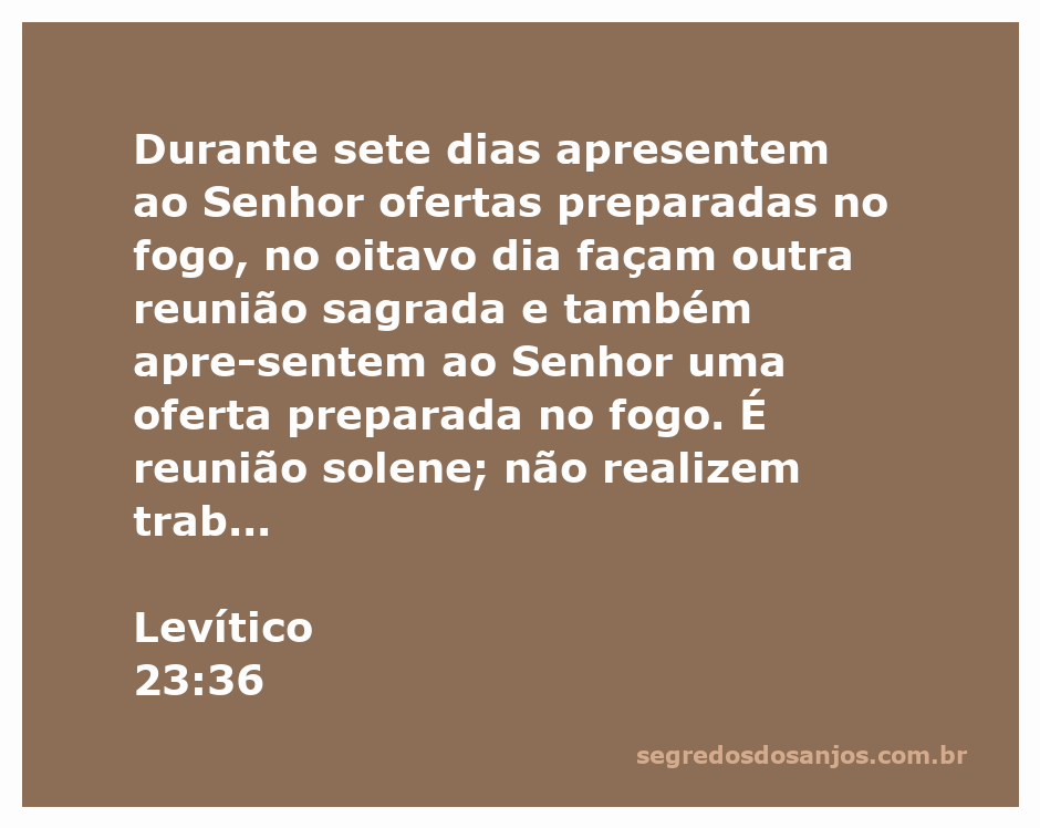 Imagem ilustrativa da celebração de ofertas no templo, simbolizando Levítico 23:36.