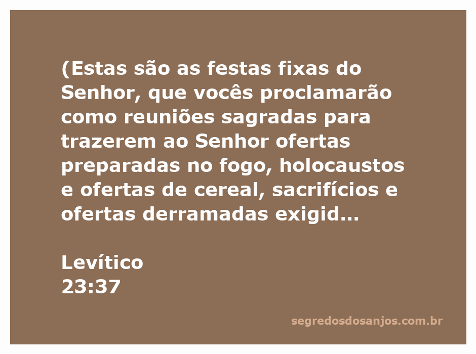 Ilustração das festas fixas do Senhor conforme Levítico 23:37, destacando as reuniões sagradas e ofertas.