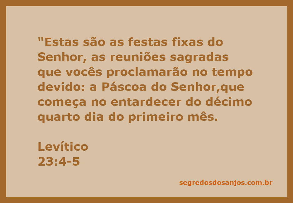Representação das festividades do Senhor conforme descrito em Levítico 23:4-5, destacando a Páscoa.
