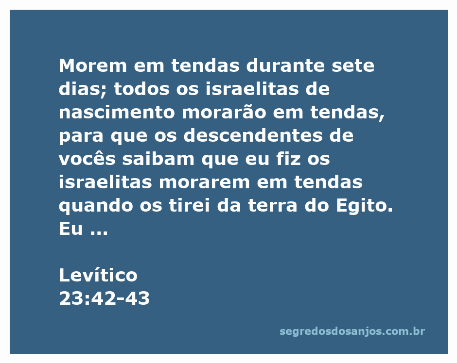 Imagem de israelitas morando em tendas durante a Festa dos Tabernáculos, representando a passagem de Levítico 23:42-43.