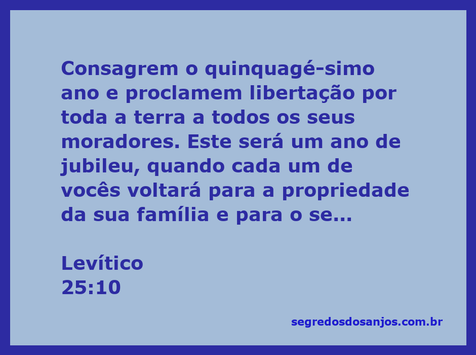 Representação do jubileu conforme descrito em Levítico 25:10, simbolizando liberdade e retorno às propriedades familiares.