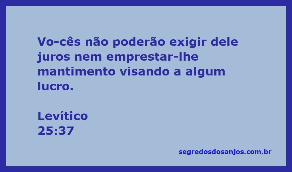 Ilustração do versículo Levítico 25:37 que ensina sobre a proibição de cobrar juros e lucros em empréstimos de alimentos.