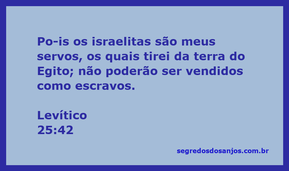 Imagem que ilustra Levítico 25:42, destacando a liberdade dos israelitas como servos de Deus