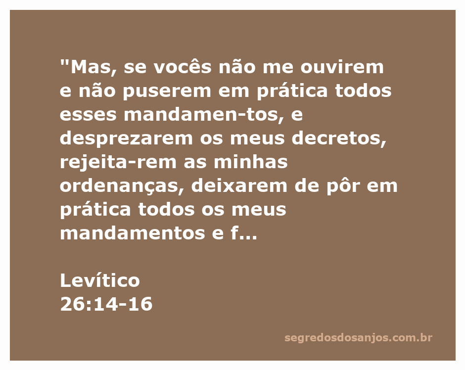 Ilustração de Levítico 26:14-16, destacando as consequências da desobediência a Deus.