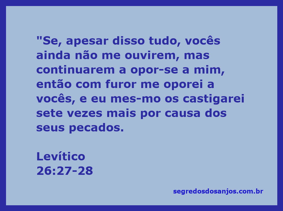 Ilustração da passagem Levítico 26:27-28, destacando a advertência divina sobre desobediência.