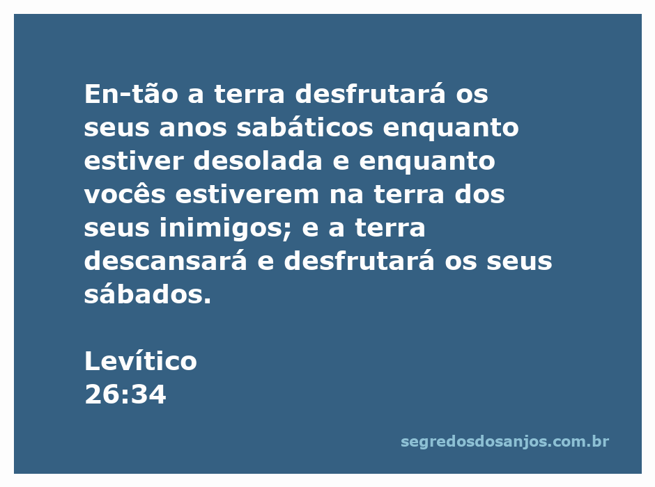 Ilustração do versículo Levítico 26:34, representando a terra desfrutando de seus anos sabáticos.