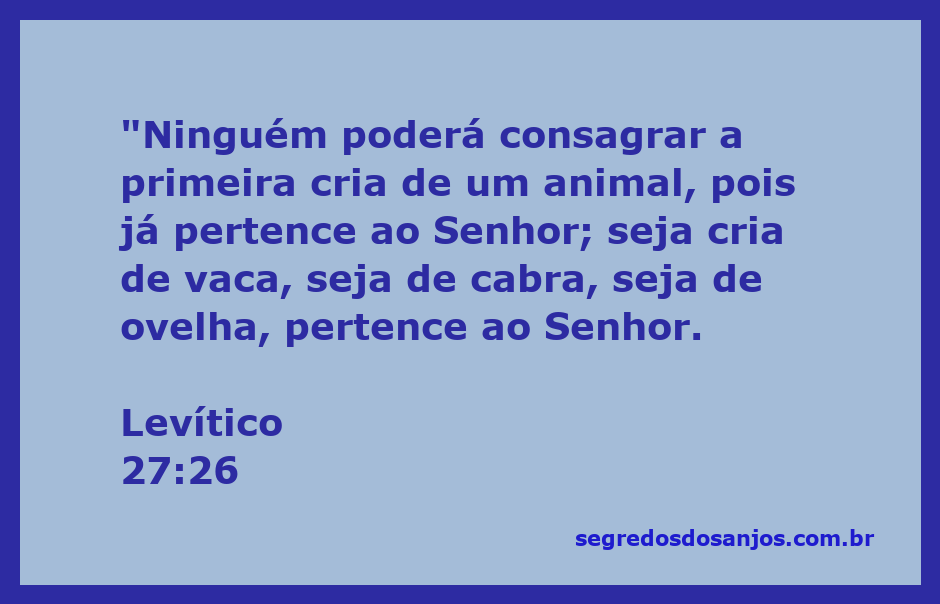 Ilustração da primeira cria de um animal, simbolizando a consagração ao Senhor conforme Levítico 27:26.