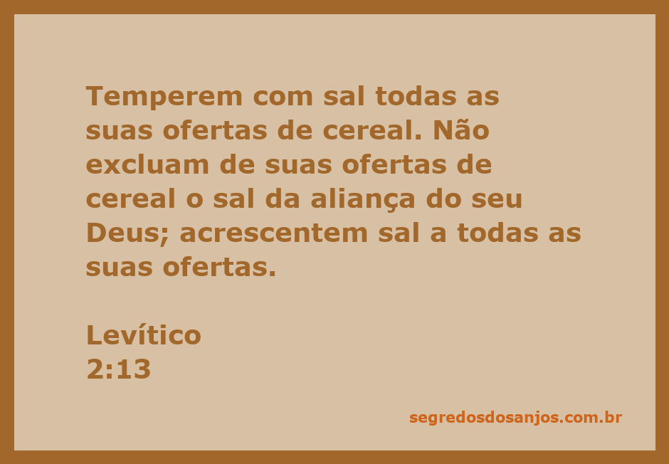 Imagem representativa da oferta de cereal com sal, simbolizando a aliança com Deus.