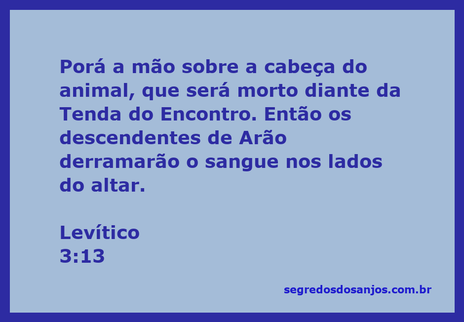 Um sacerdote colocando a mão sobre a cabeça de um animal sacrificial na Tenda do Encontro, simbolizando a transferência de pecados.
