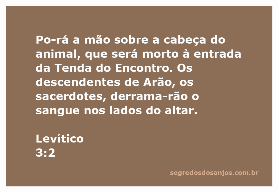 Sacerdote realizando o sacrifício de um animal na Tenda do Encontro, conforme descrito em Levítico 3:2.
